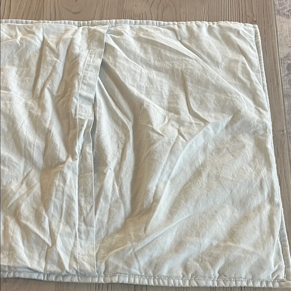 Pottery barn Belgian flax tufted blue frost standard size